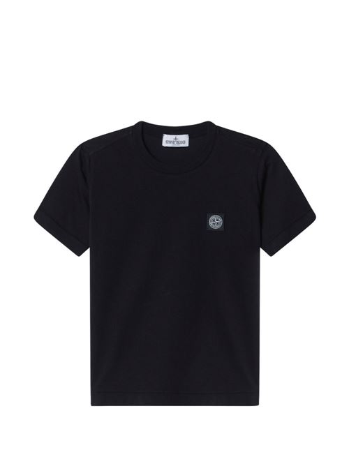 T-shirt bambino Stone Island nera con logo STONE ISLAND KIDS | 2100002S0047V0029